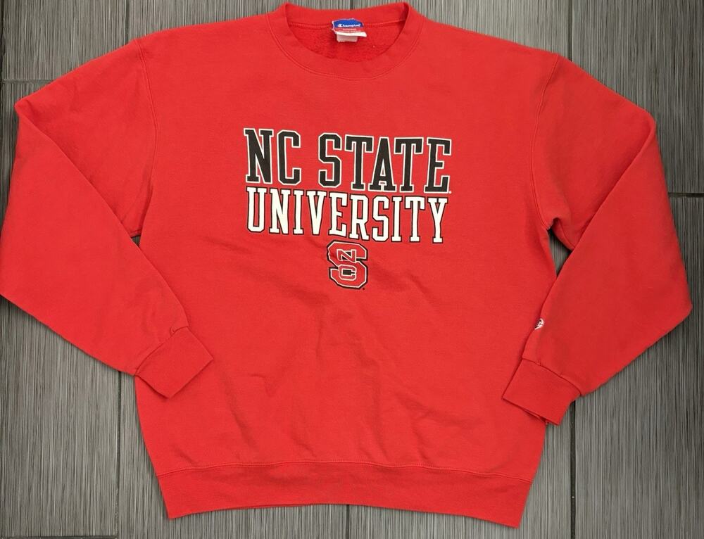 Vintage Champion North Carolina State University Crewneck Sweatshirt Large Red
